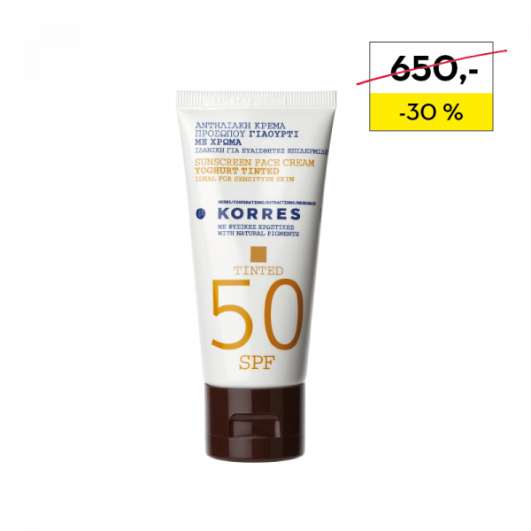 KORRES Yoghurt Tinted Face Sunscreen - Tónovaný pleťový krém na opalování SPF50, 50 ml  
