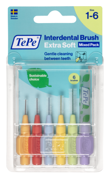 TePe Extra soft startovací sada mezizubních kartáčků, 6 velikostí
