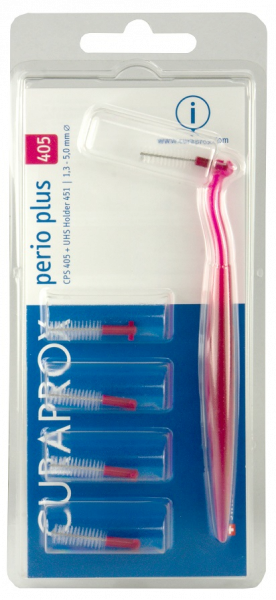 Curaprox CPS 405 perio plus mezizubní kartáčky, červené, 5 ks + držák