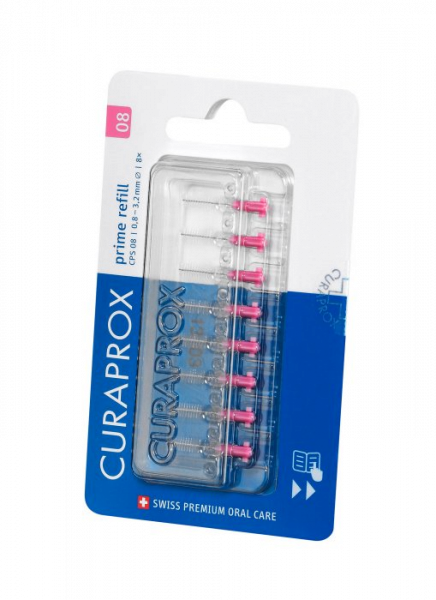 Curaprox CPS 08 prime 8 ks blister refill, růžové
