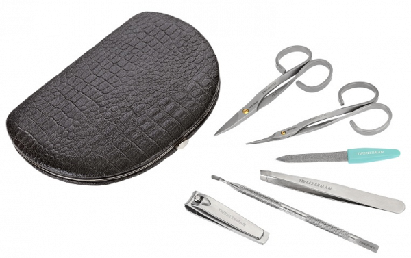 Tweezerman Manikúra krokodýl s pinzetou Slant - 6 nástrojů, dvoje nůžky