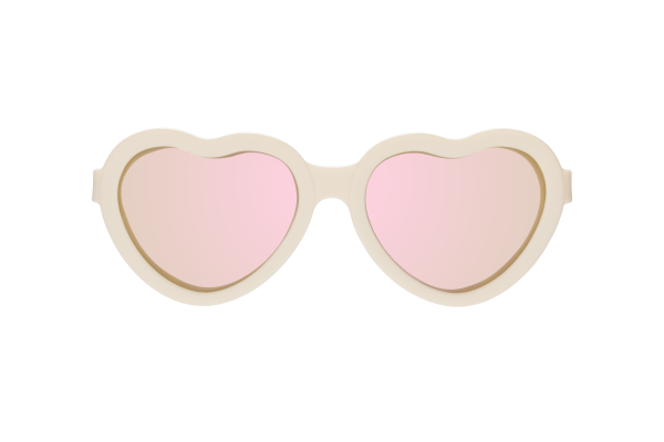 BABIATORS Polarized Hearts Sweet Cream, polarizační zrcadlové sluneční brýle, krémové, 3-5 let