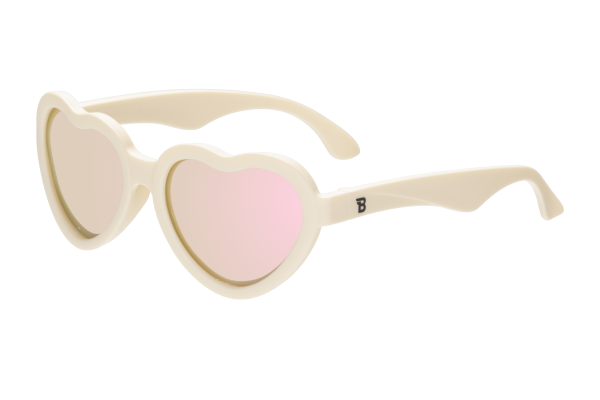 BABIATORS Polarized Hearts Sweet Cream, polarizační zrcadlové sluneční brýle, krémové, 3-5 let