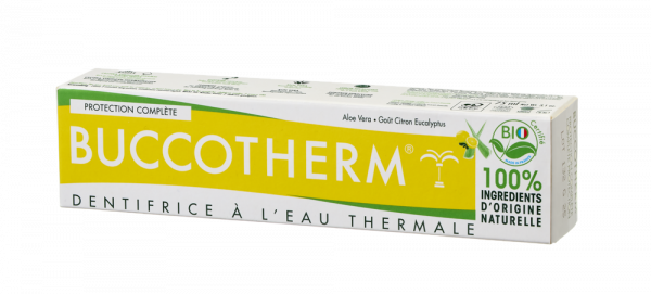 Buccotherm BIO zubní pasta s aloe vera a citrónovo - eukalyptovou příchutí, 75 ml