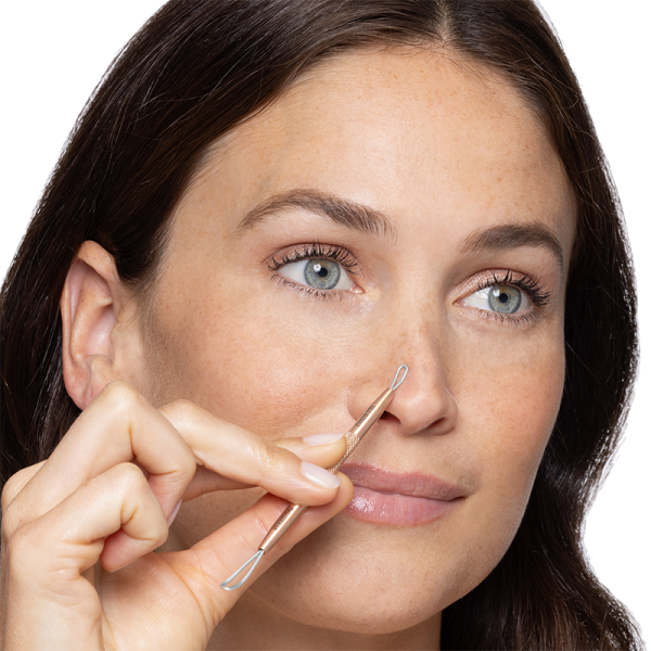 Tweezerman expresor – oboustranné kosmetické očko na komedony, rose gold