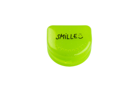 SMILLE světle zelená schránka na rovnátka s flitry