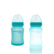 Everyday Baby skleněná láhev s termo senzorem 150 ml, Turquoise