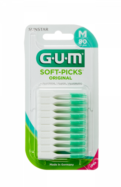 GUM Soft-Picks Regular masážní mezizubní kartáčky s fluoridy, ISO 1, 80 ks