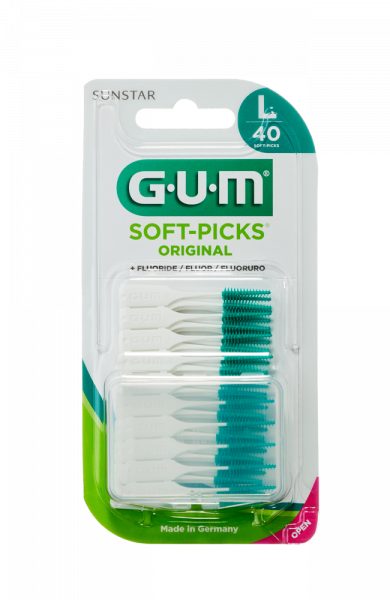 GUM Soft-Picks Large masážní mezizubní kartáčky s fluoridy, ISO 2, 40 ks